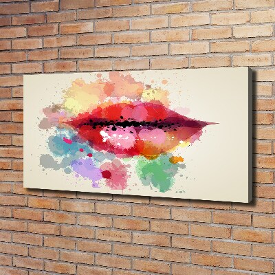 Canvas wall art Colorful lips