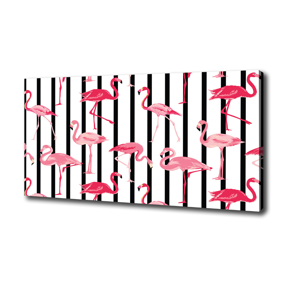 Canvas wall art Flaminga stripes