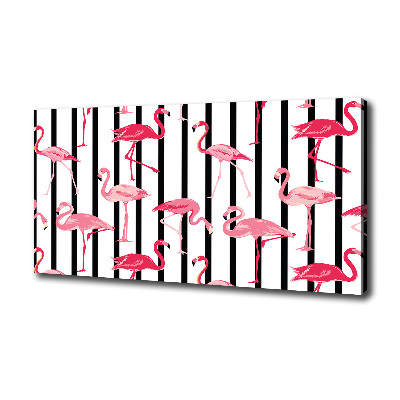 Canvas wall art Flaminga stripes