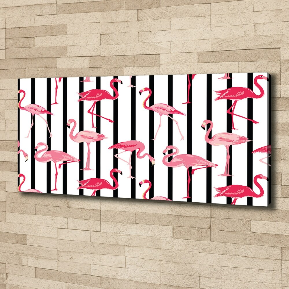 Canvas wall art Flaminga stripes