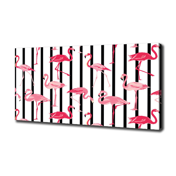 Canvas wall art Flaminga stripes