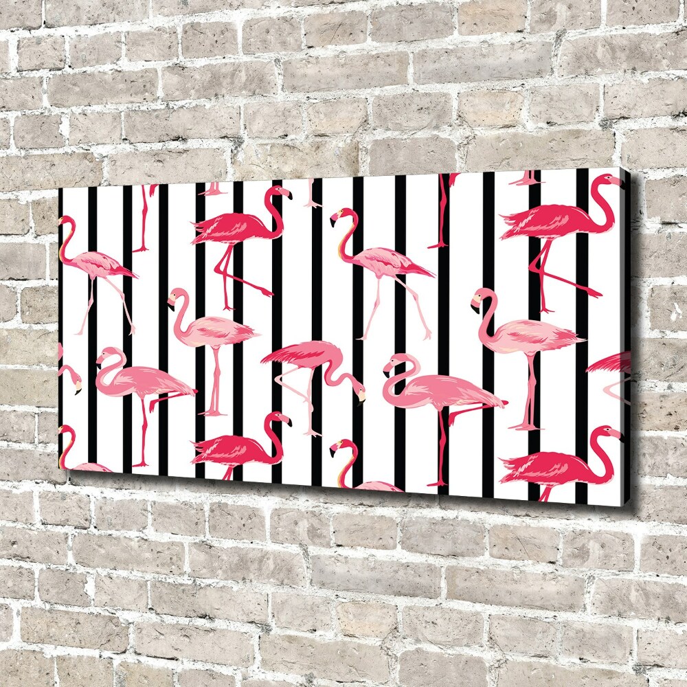 Canvas wall art Flaminga stripes