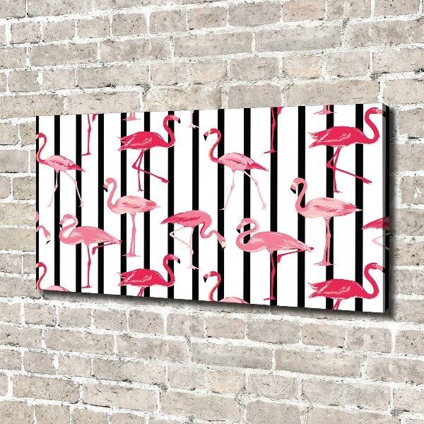 Canvas wall art Flaminga stripes