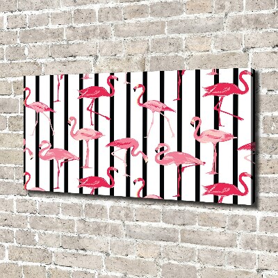 Canvas wall art Flaminga stripes