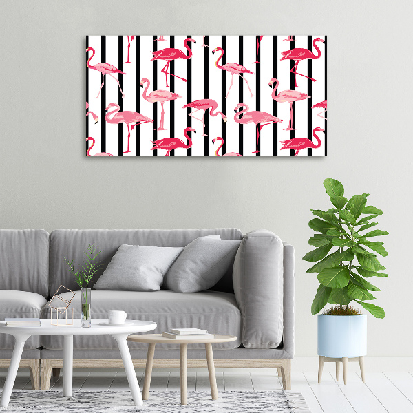 Canvas wall art Flaminga stripes