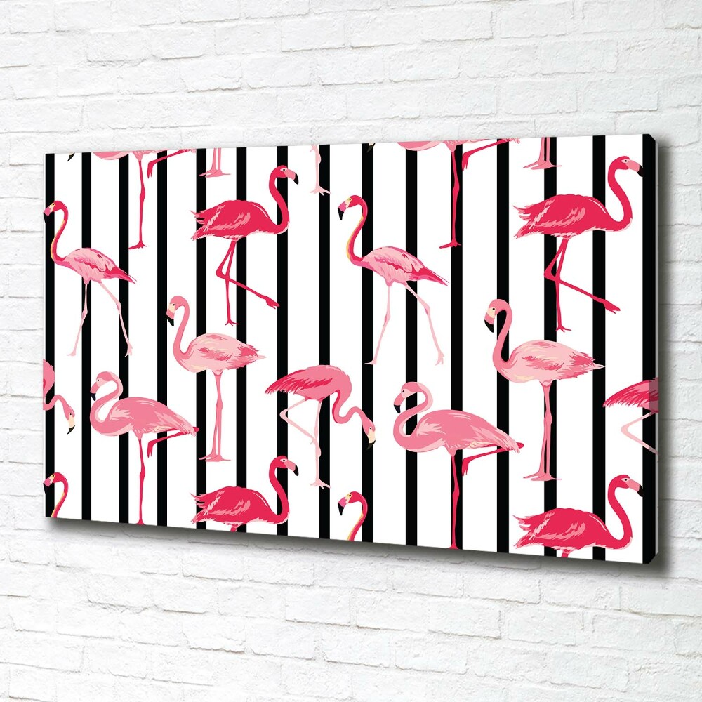 Canvas wall art Flaminga stripes