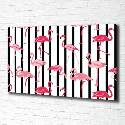 Canvas wall art Flaminga stripes