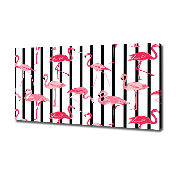 Canvas wall art Flaminga stripes