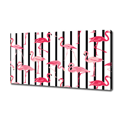 Canvas wall art Flaminga stripes