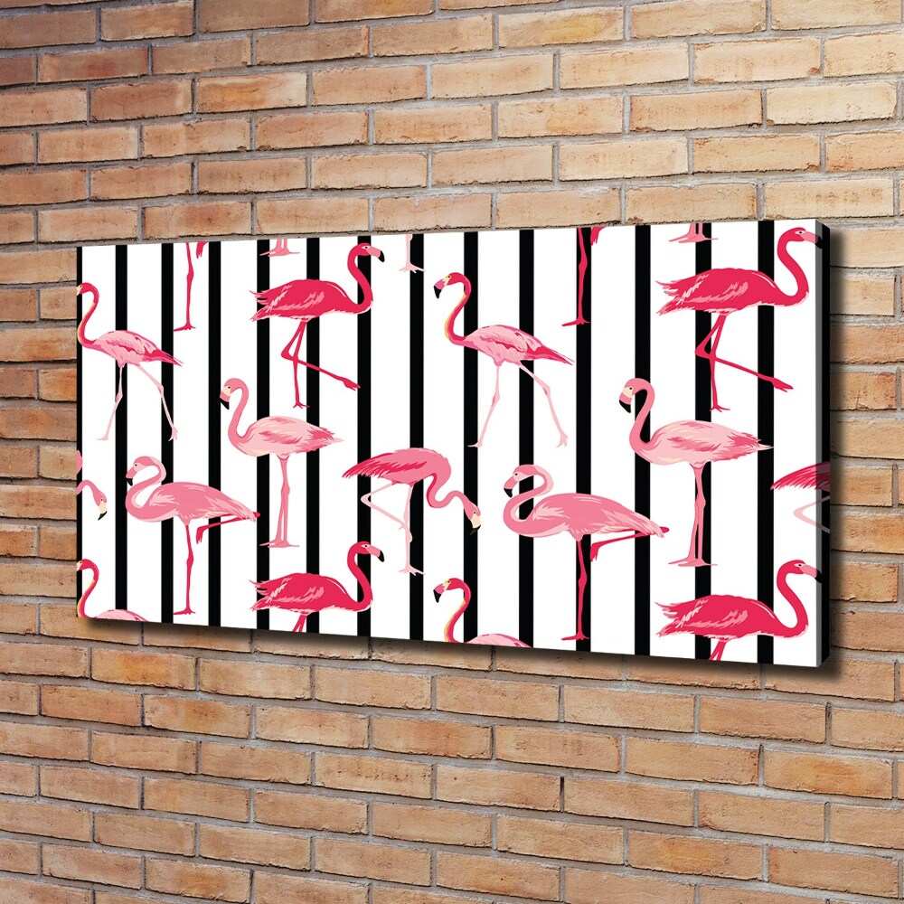 Canvas wall art Flaminga stripes