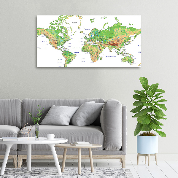 Canvas wall art world map