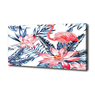 Canvas wall art Flamingos and plants