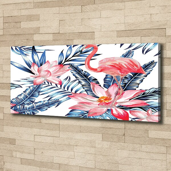 Canvas wall art Flamingos and plants