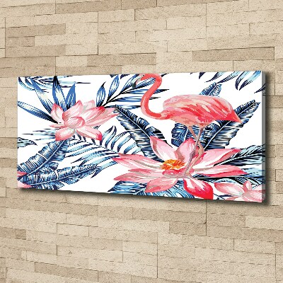 Canvas wall art Flamingos and plants