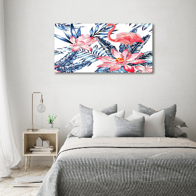 Canvas wall art Flamingos and plants