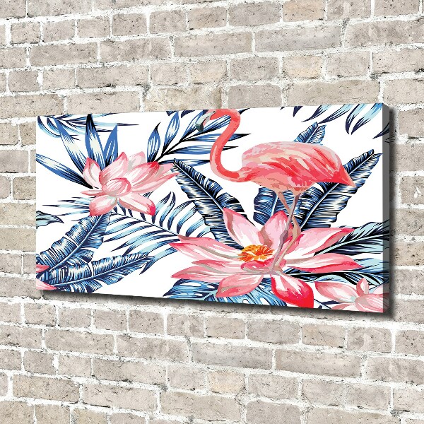 Canvas wall art Flamingos and plants