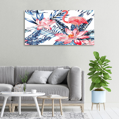 Canvas wall art Flamingos and plants