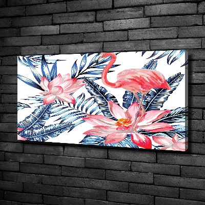 Canvas wall art Flamingos and plants