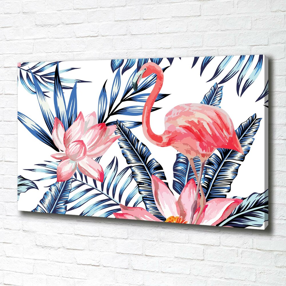 Canvas wall art Flamingos and plants