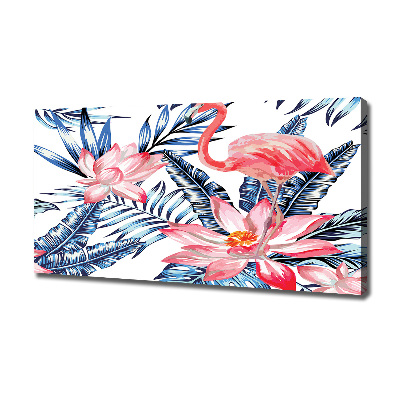 Canvas wall art Flamingos and plants