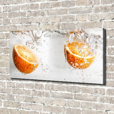 Canvas wall art Oranges under water