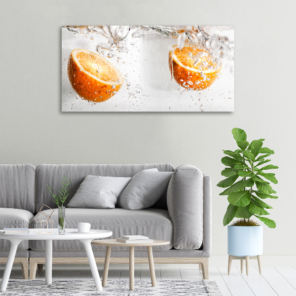 Canvas wall art Oranges under water