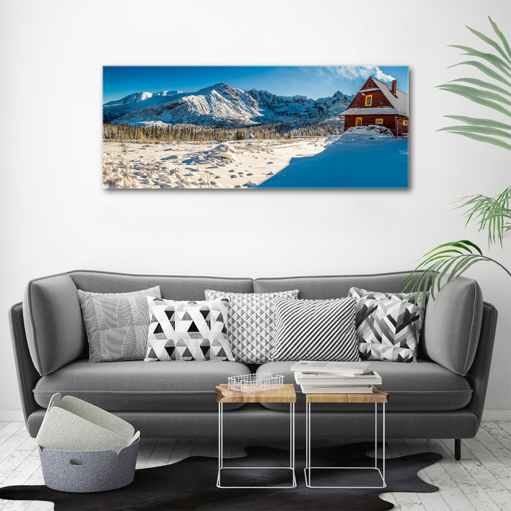 Canvas wall art House in mountains