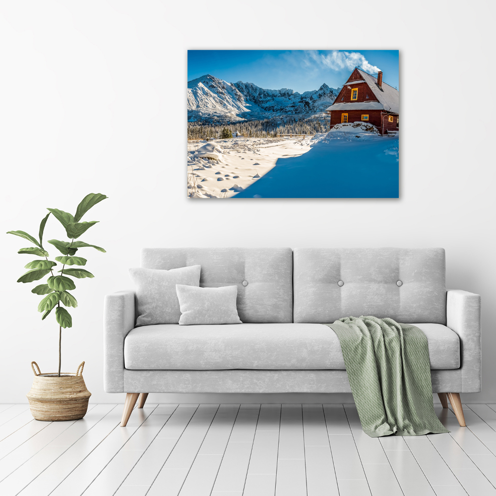 Canvas wall art House in mountains