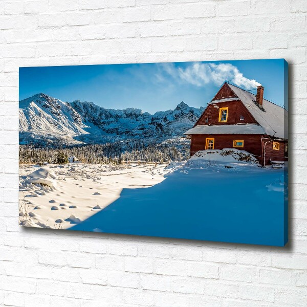 Canvas wall art House in mountains