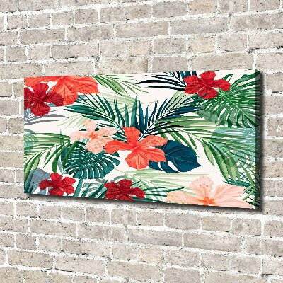 Canvas wall art Tropical flowers