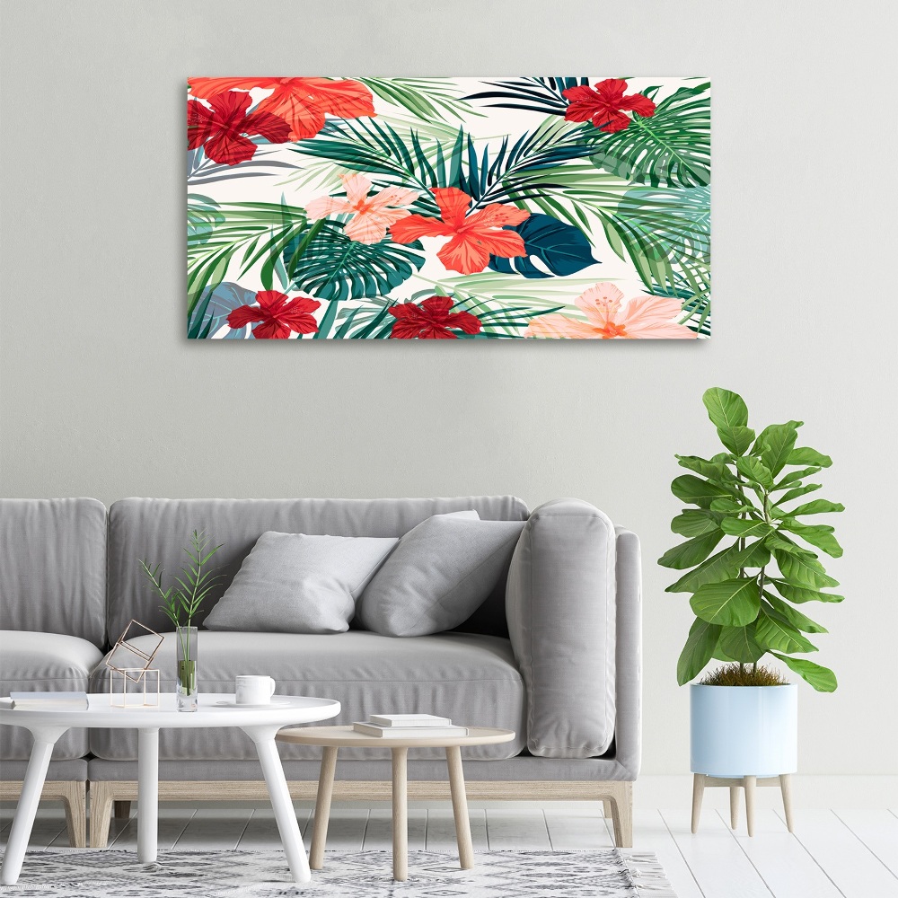 Canvas wall art Tropical flowers