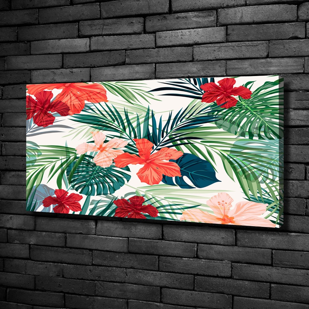 Canvas wall art Tropical flowers