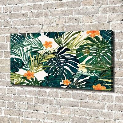 Canvas wall art Tropical leaves