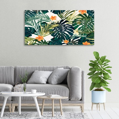 Canvas wall art Tropical leaves