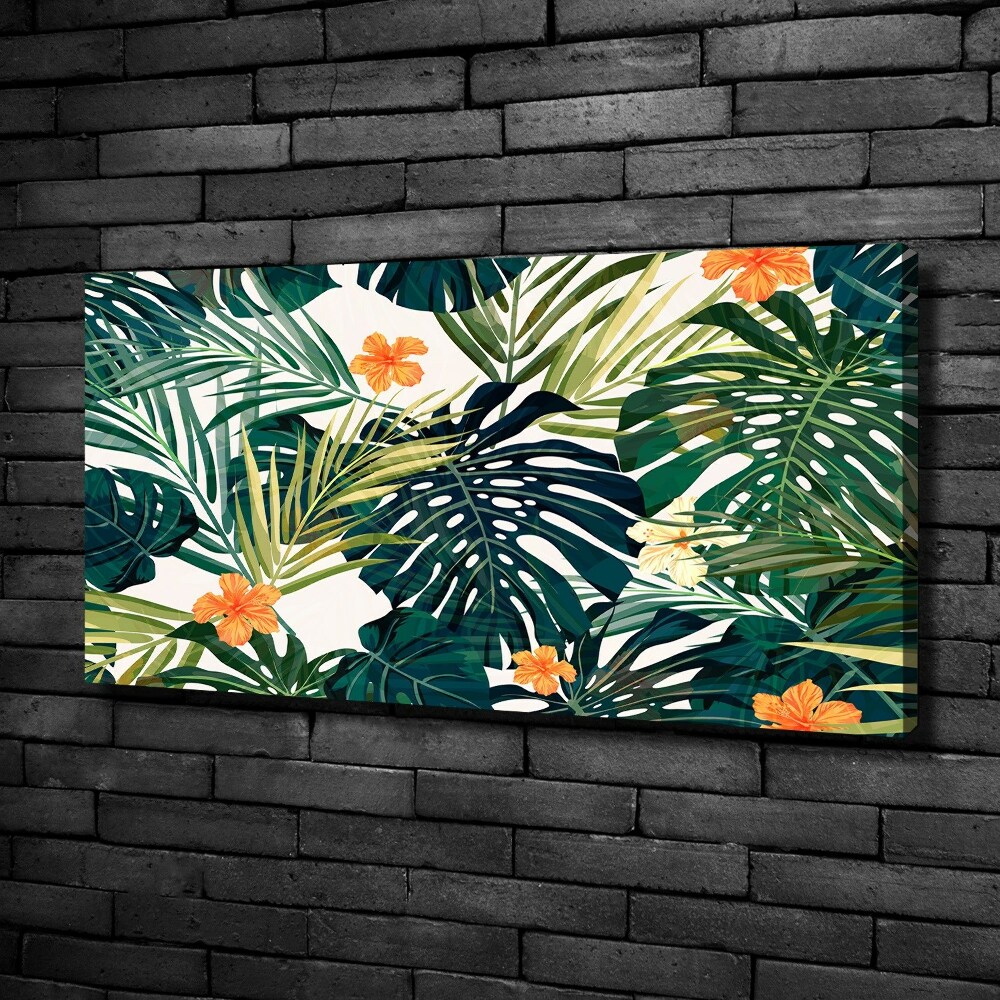 Canvas wall art Tropical leaves