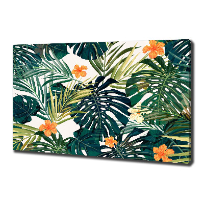 Canvas wall art Tropical leaves