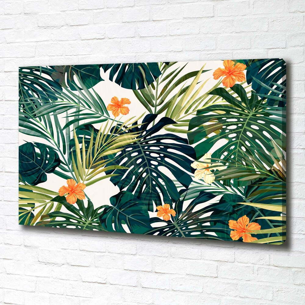 Canvas wall art Tropical leaves