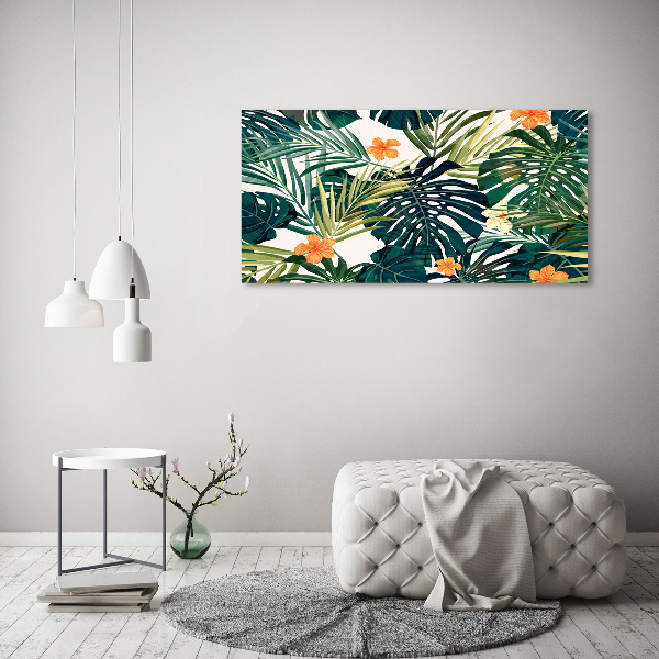 Canvas wall art Tropical leaves