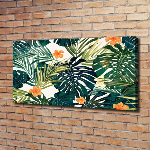 Canvas wall art Tropical leaves