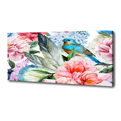 Canvas wall art Flowers and birds