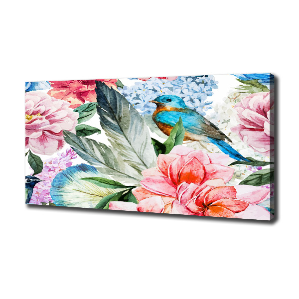 Canvas wall art Flowers and birds