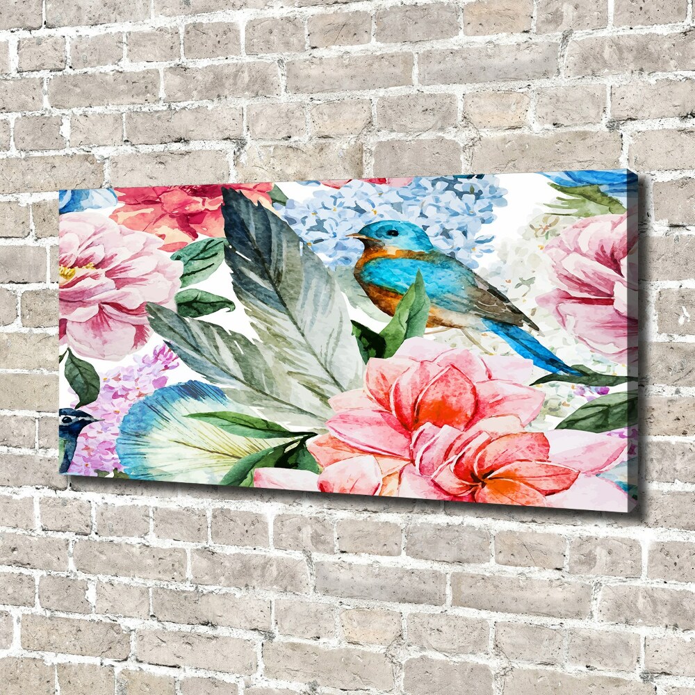 Canvas wall art Flowers and birds