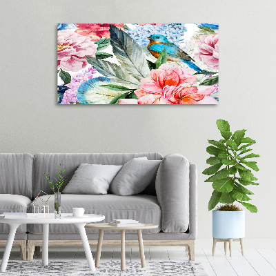 Canvas wall art Flowers and birds