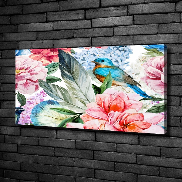 Canvas wall art Flowers and birds