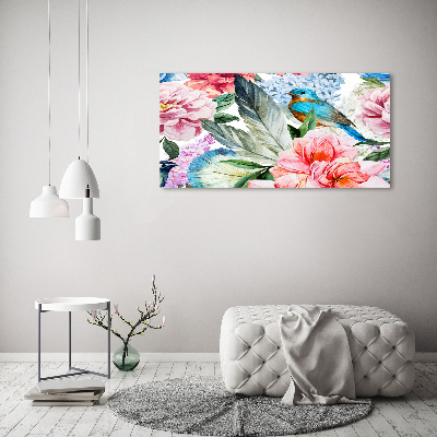 Canvas wall art Flowers and birds