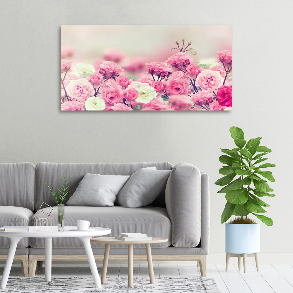 Canvas wall art Wild rose flowers