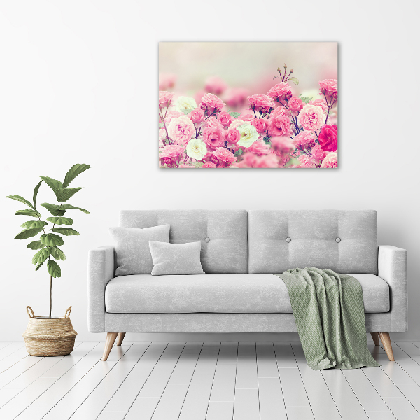 Canvas wall art Wild rose flowers