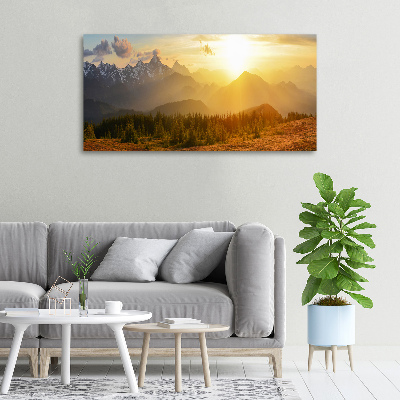 Canvas wall art Sunset of the mountain