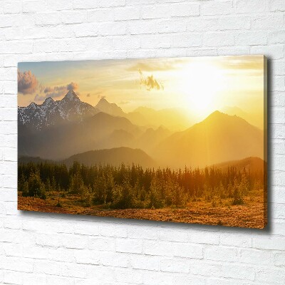 Canvas wall art Sunset of the mountain