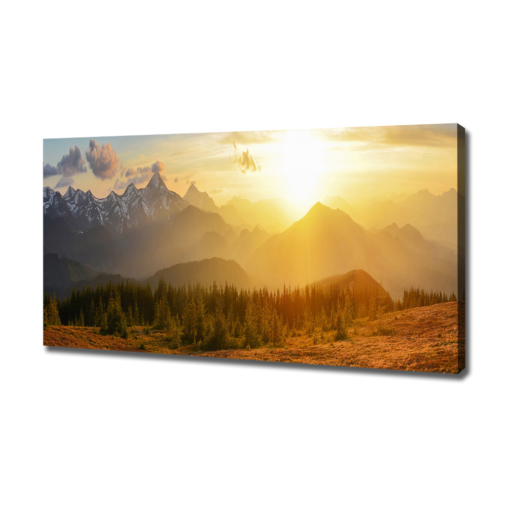 Canvas wall art Sunset of the mountain